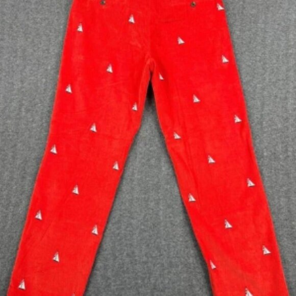 Brooks Brothers Country Club Pants Mens 33x32 Red Sailboat Corduroy Trousers NEW - Picture 3 of 12